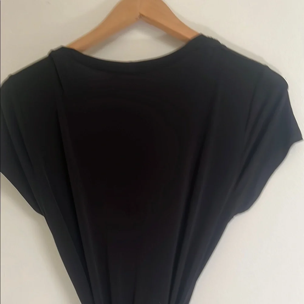 Michael Kors Black A-line V-neck High-Low Tie Waist Maxi Dress 8